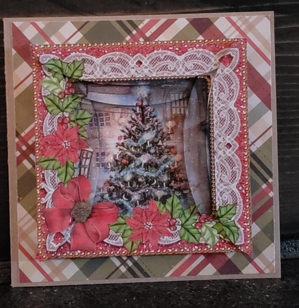 My Tree Red Poinsettia 5in Rounded Spiral Stacker by Angela Taylor