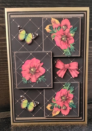 Flora and butterflies 3 squared quick card 2 by Angela Taylor