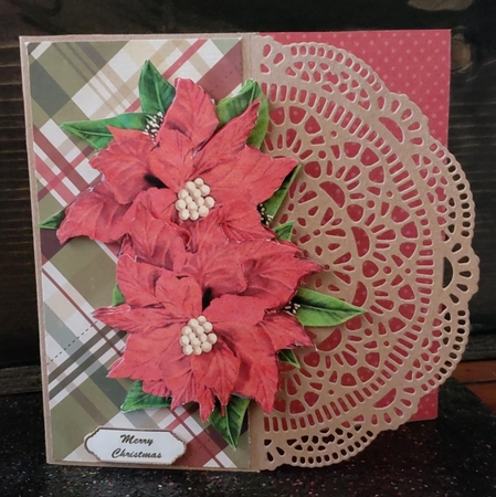 Red poinsettias, vignette, step by step by Angela Taylor
