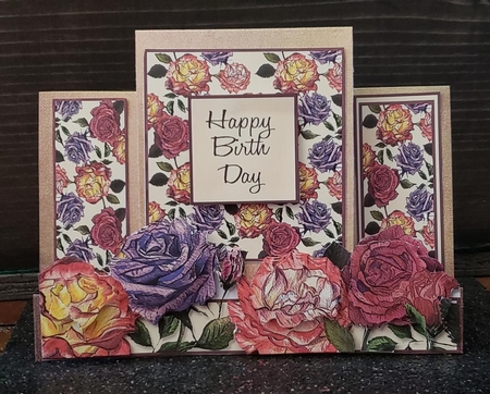 Darken Rose Centre Step Up Card by Angela Taylor