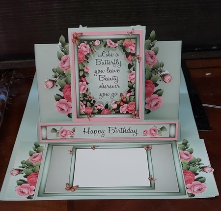 Flower Plaque  Centre Step Up Card by Angela Taylor