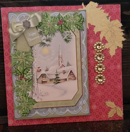 Winter Pub Happy Christmas 7x5in Fancy Lace Step by Step by Angela Taylor