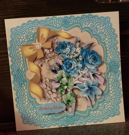 Beautiful Aqua Roses and Babys Breath by Angela Taylor