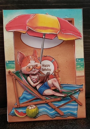 Forever Framed Easel Card - Holiday Kitty by Angela Taylor