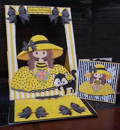 Forever Framed Easel Card - Little Miss Boo by Angela Taylor
