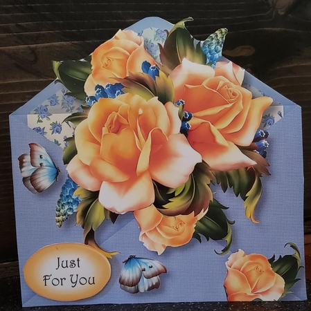 Envelope Of Flowers - Sunkissed Roses 8x8 by Angela Taylor