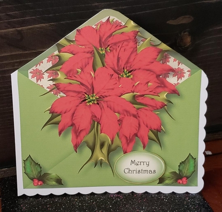 Christmas Envelope Of Flowers - Red Poinsettias 8x8 by Angela Taylor