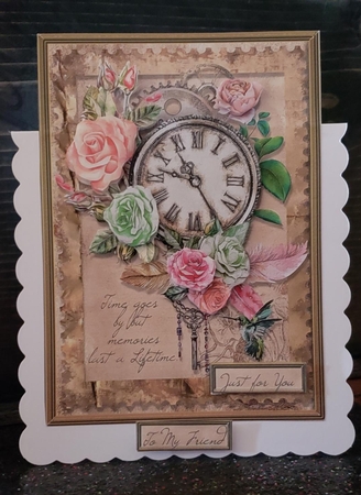 Vintage Rode with Heirloom Watch Card Topper by Angela Taylor