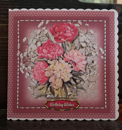 Mixed Carations in a Stitched Frame  by Angela Taylor