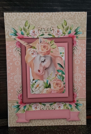 Framed Unicorn Quick card/Topper by Angela Taylor