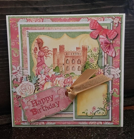 Princess 6 x 6 Card Front with Toppers by Angela Taylor
