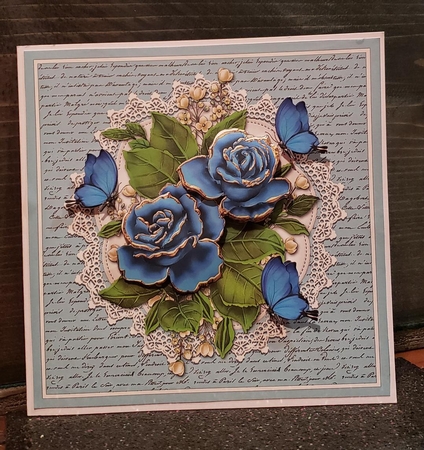 Lovely Roses And Butterflies by Angela Taylor