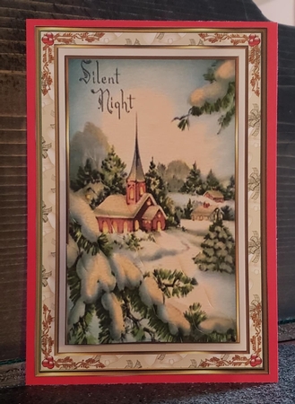 Christmas Silent Night Scalloped Edge Topper by Angela Taylor