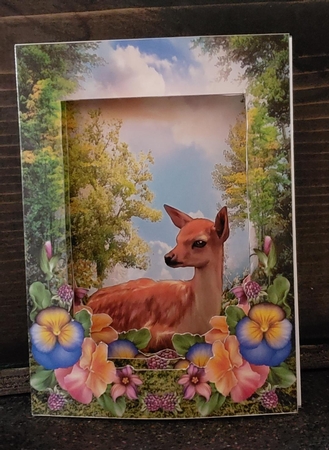 Forest Animals The Fawn - 3D Pop Out Concertina Scenic Box Card Kit With Matching Envelope by Angela Taylor