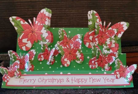 Abundance of Butterflies Christmas Step Card by Angela Taylor