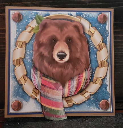 Christmas Bear Card Topper by Angela Taylor