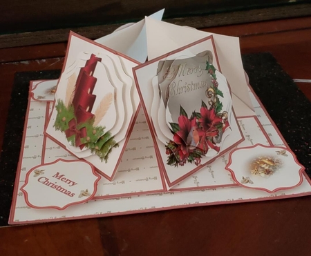 Merry Christmas quad easel card by Angela Taylor