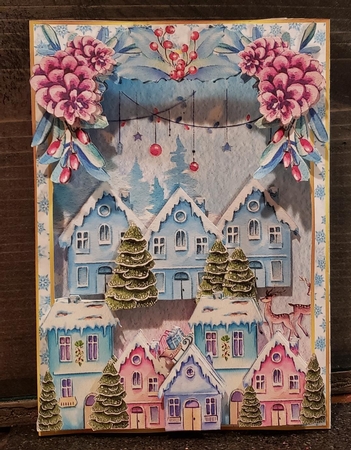 BOX CARD WITH STAND - Christmas Town by Angela Taylor