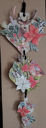 A Christmas Stag  Hanging Baubles Trio by Angela Taylor