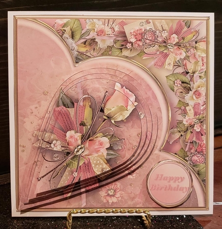 Vintage Roses - Teardrop Pyramid Card Mini Kit by Angela Taylor