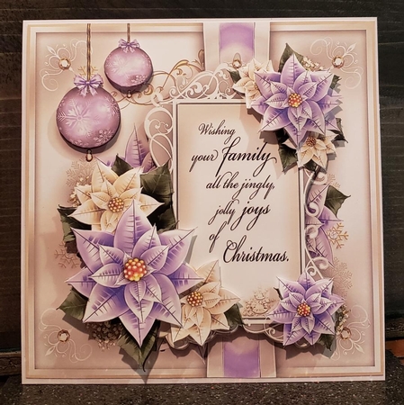Christmas Violet Poinsettias with Verse Mini Kit by Angela Taylor