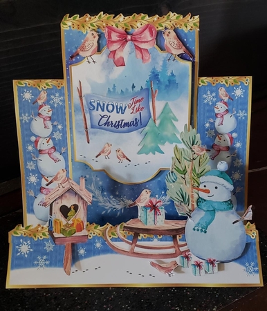 FRAME STEPPER CARD - Robins & Snowmen by Angela Taylor