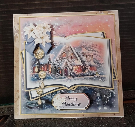 Christmas Cottage 5x5 inch Quick Card by Angela Taylor