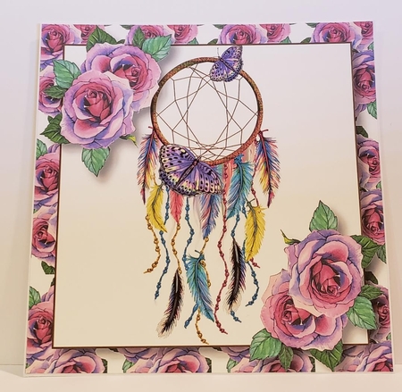 Butterfly Dreams - Purple Roses 8x8 by Angela Taylor
