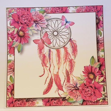 Butterfly Dreams - Pink Roses 8x8 by Angela Taylor