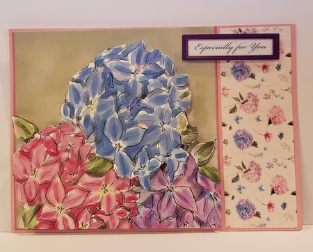 HYDRANGEAS: Step by Step Floral Card Front With Easy Decoupage & Commercial Use by Angela Taylor