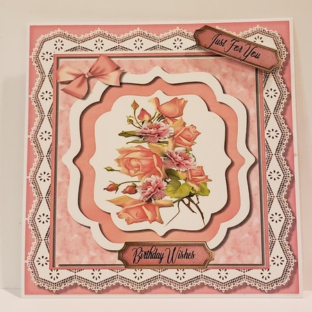 Pink Roses in a Bracket Frame  by Angela Taylor