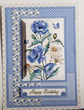 Lovely Blue Watercolor Poppies/Daisies Pyramid Topper by Angela Taylor
