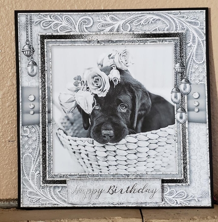 Happy Birthday thank you with love pyramid mini kit with dogs by Angela Taylor