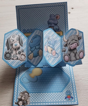 NEW BABY BOY TWIST AND POP CARD KIT by Angela Taylor