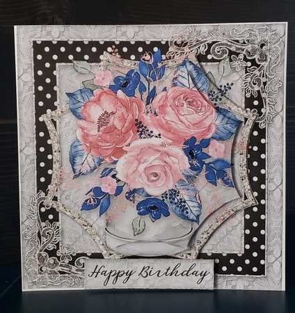 Happy Birthday Polka dot flowers by Angela Taylor