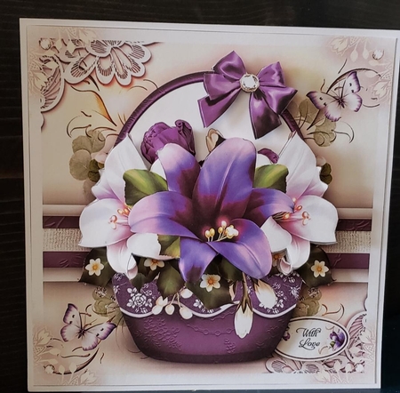 Plum Color Basket of Flowers Mini Kit by Angela Taylor