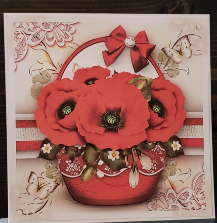 Scarlet Color Basket of Flowers Mini Kit by Angela Taylor