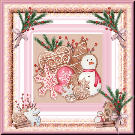 Moulded Gold Frames-Jolly Christmas by Angela Taylor