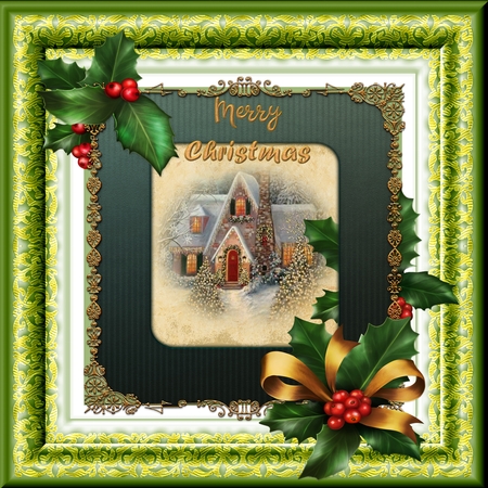 Moulded Gold Frames-Merry & Bright by Angela Taylor