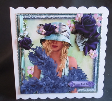 The Purple Rose Flapper Card Front Kit by Angela Walker