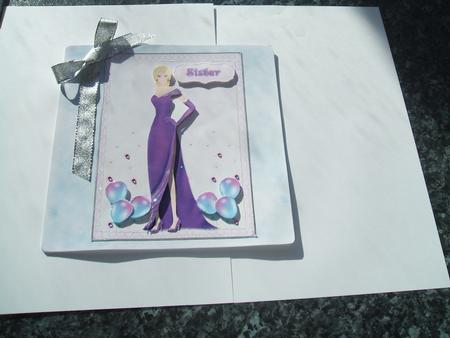 Party Girl Card Front and Decoupage by Angela Walker