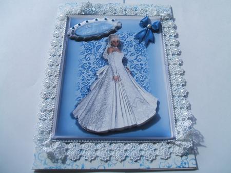 Sky Blue Bride Card Front by Angela Walker