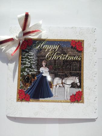 Christmas Scene Decoupage Topper by Angela Walker