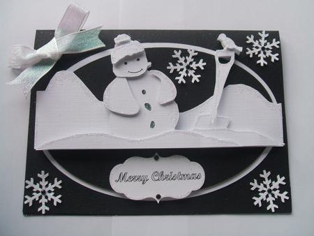 Snowman and Robin Card by Angela Walker