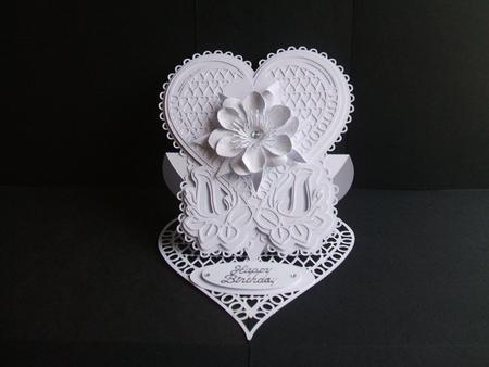 Scalloped Lattice Heart Easel Card by Angela Walker