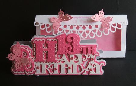 Scalloped Happy 13th Birthday Card by Angela Walker