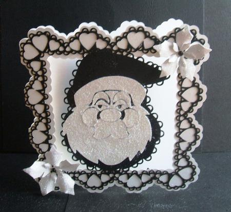 Santa Head Heart Card by Angela Walker
