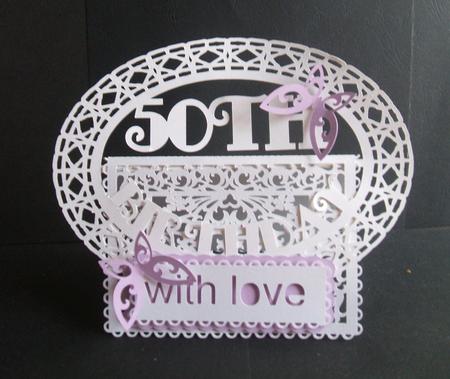 50th Birthday Buckle Card by Angela Walker