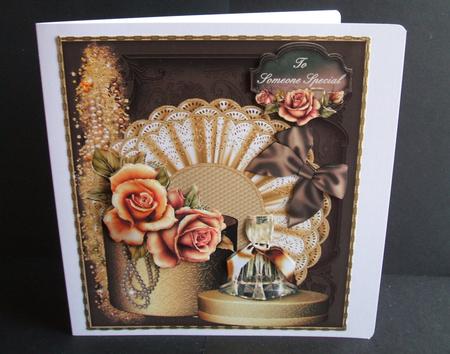 Touch of Class Perfume Bottle Card Front by Angela Walker
