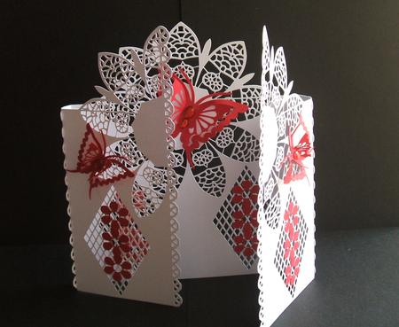 Flower Lattice Door Card - Cameo by Angela Walker